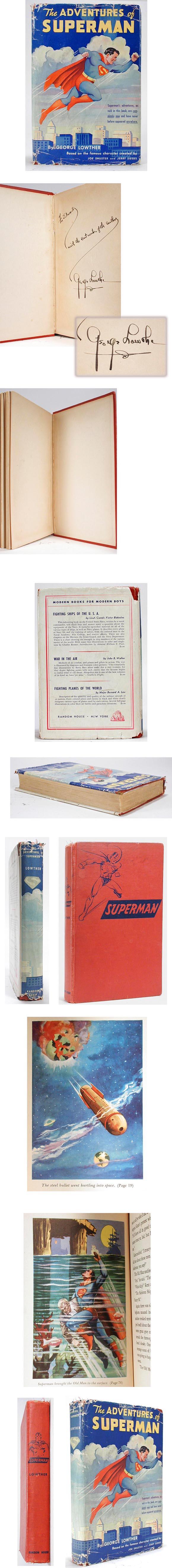 1942 The Adventures of Superman, Signed Hard Cover Book with Original Dust Jacket